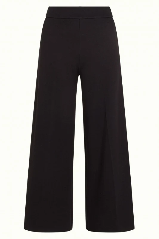 King Louie border palazzo pants Milano crepe black