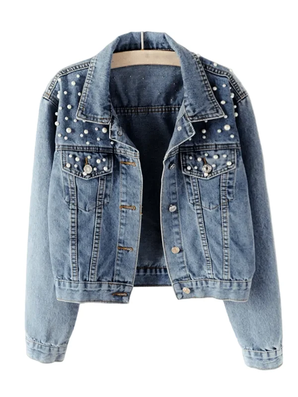 Dames Jas met Knoopsluiting en Strass Details