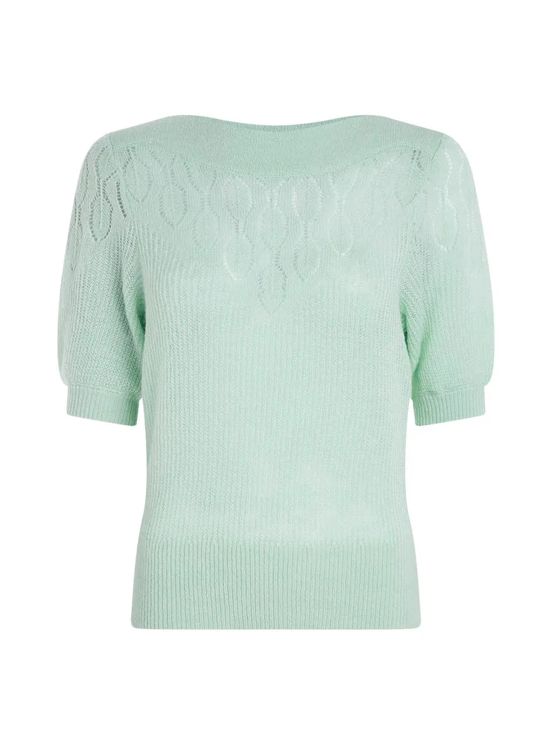 King Louie Erin top farfalle foam green