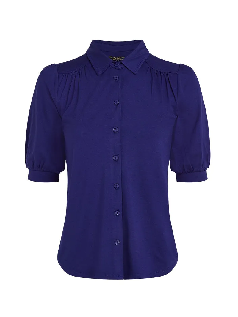 King Louie Carina blouse ecovero light deep blue