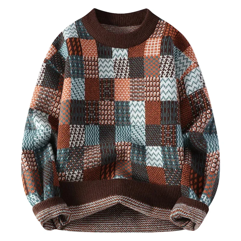Dames Wintertrui Met Kleurrijk Patchwork