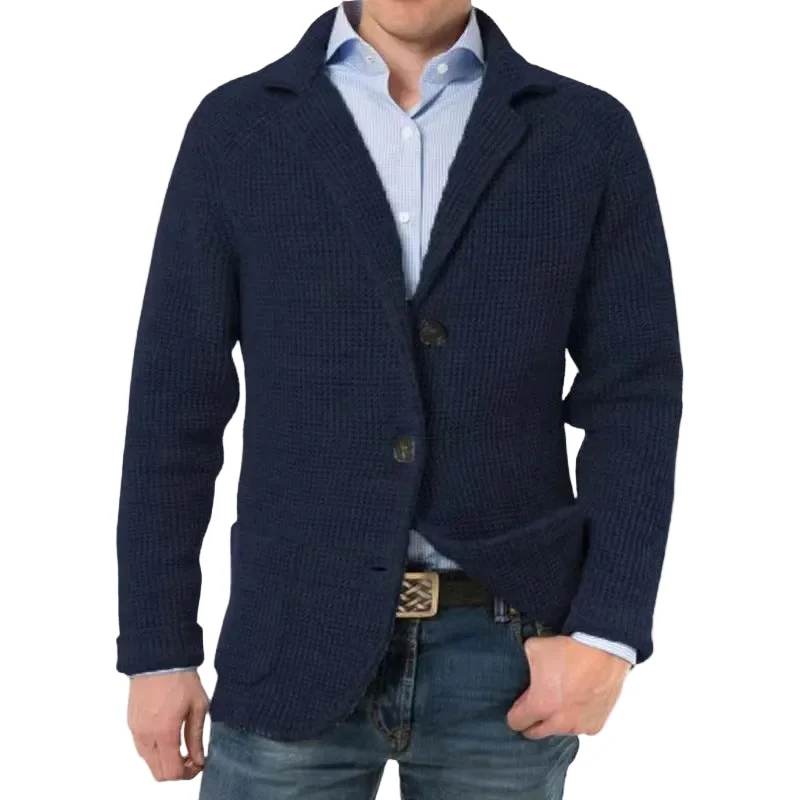 Heren Gebreid Blazer Vest Met Textuur