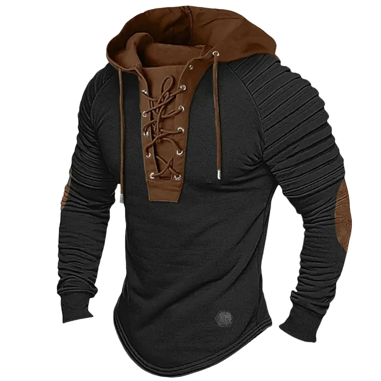 Heren Hoodie met Capuchon en Vetersluiting