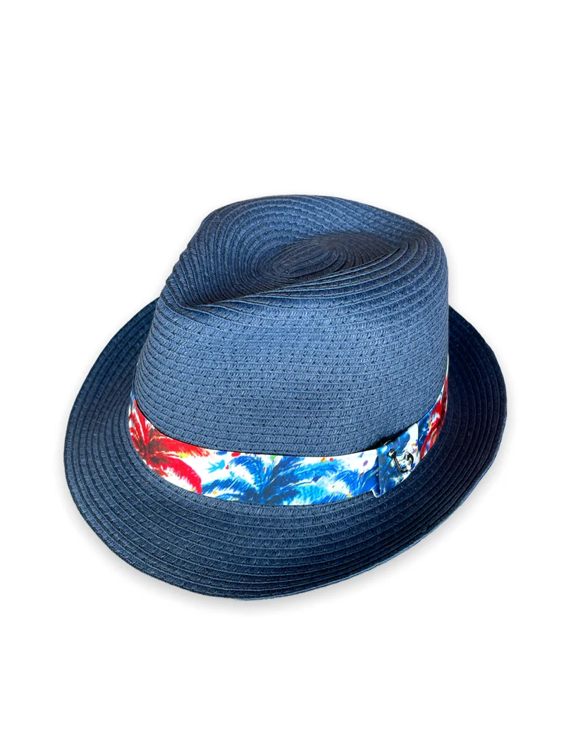 A Fish Named Fred blue straw hat carnival blue