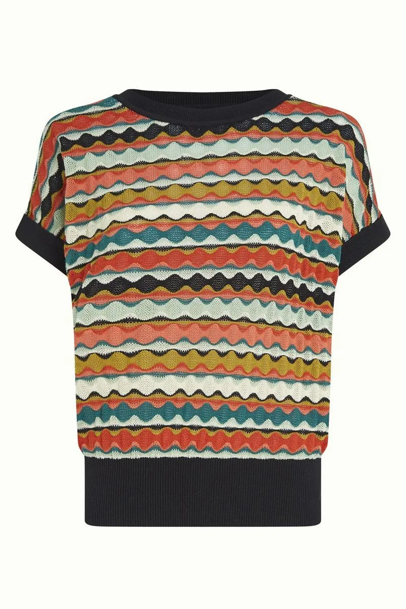 King Louie boatneck top boyer black