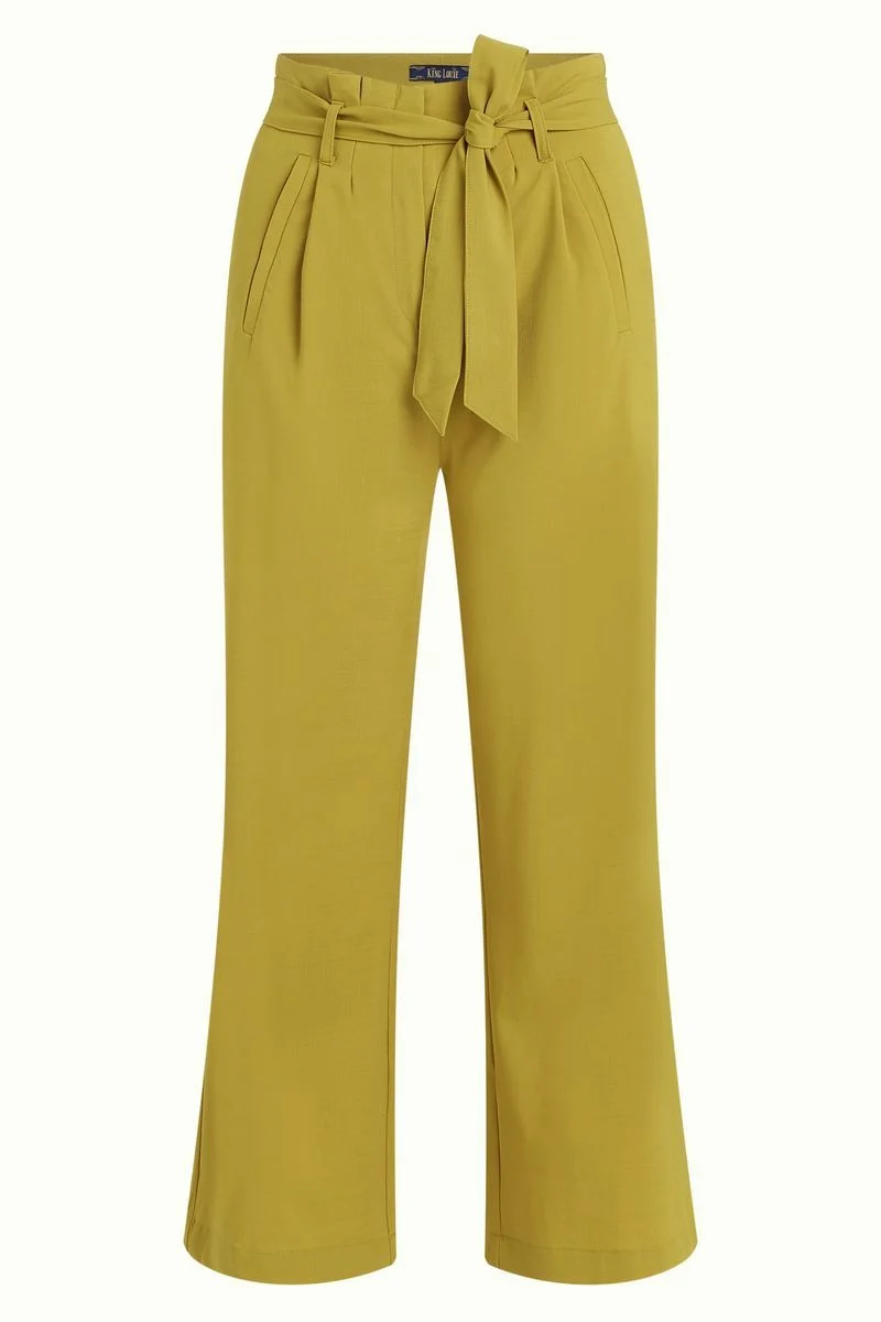 King Louie Neva cropped pants timba koi yellow