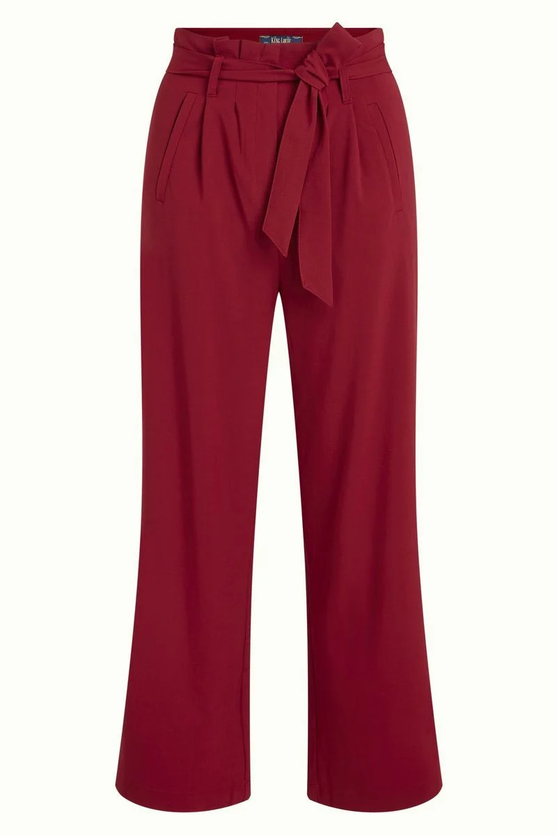 King Louie Neva cropped pants timba cherry red