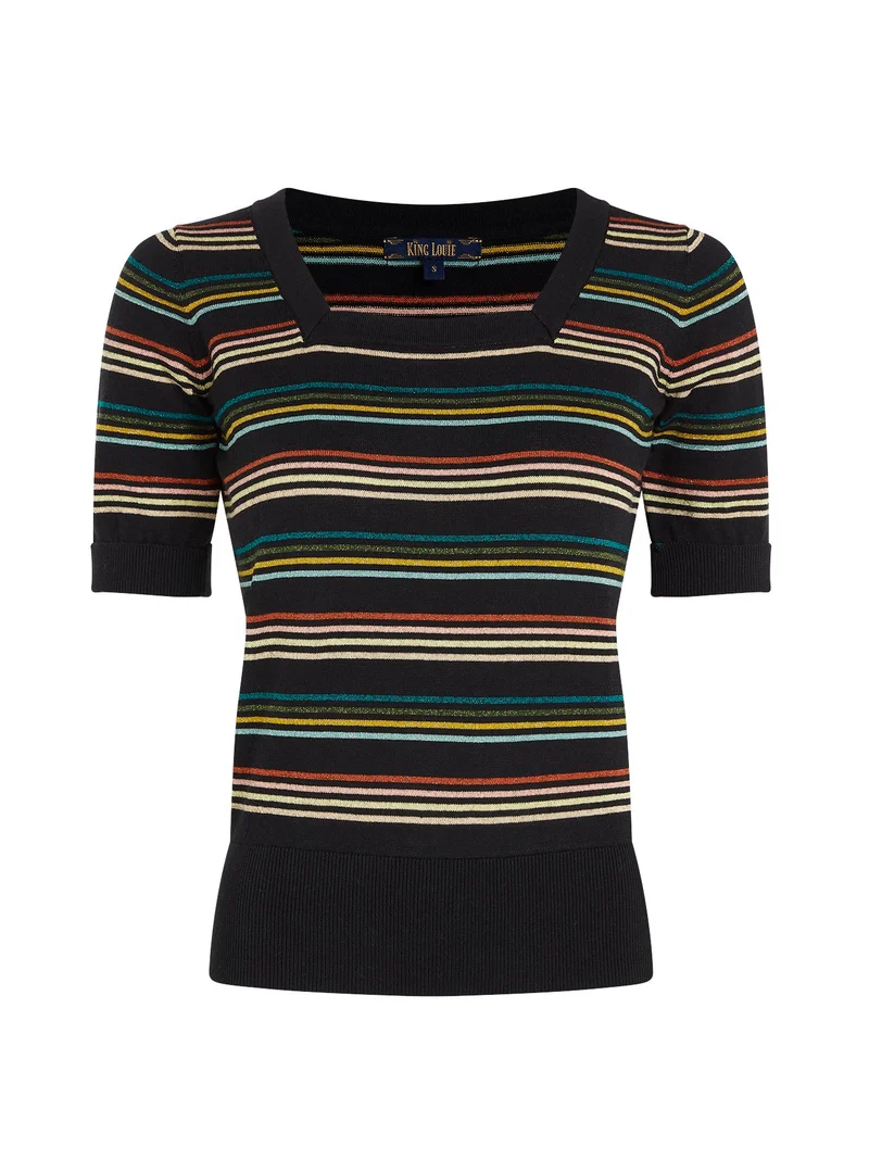 King Louie square top riera stripe black