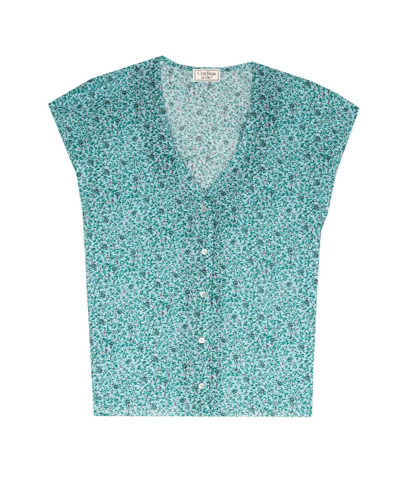 C'est beau la vie papeete c blouse imprimee col v bt atmosphere