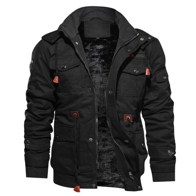 Winterjas Heren met Fleece Voering en Meerdere Veilige Zakken