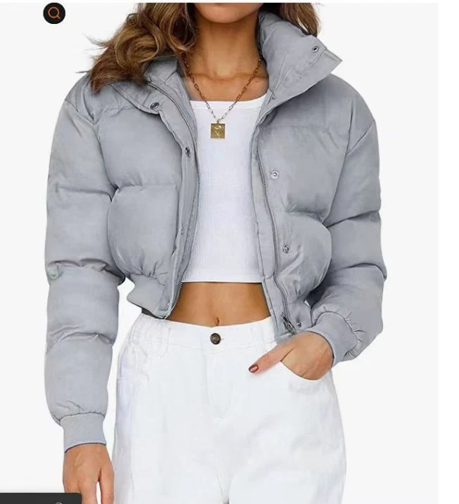 FrostEase Dames Pufferjack – Korte Winterjas met Capuchon