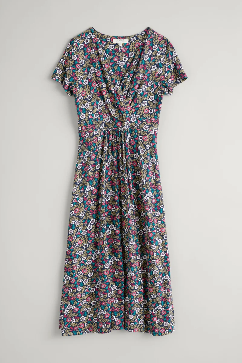 Seasalt Cornwall chapelle dress carved floral maritime