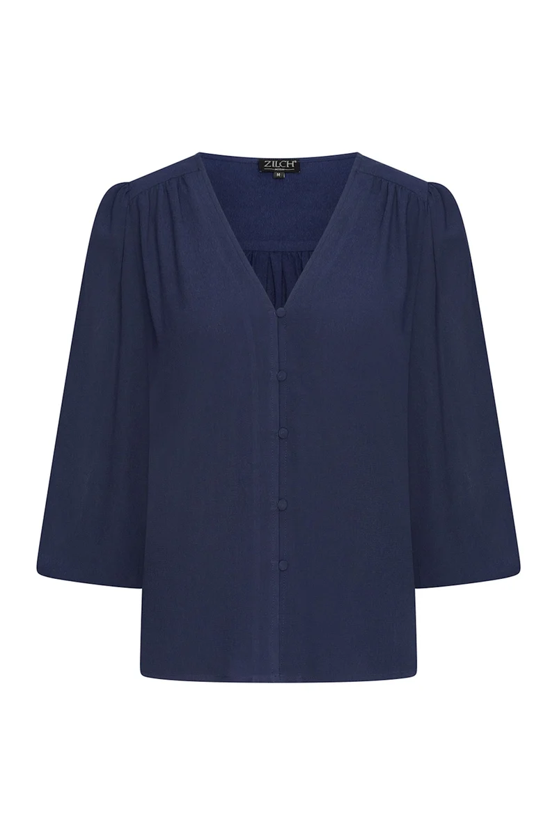 Zilch blouse V neck navy