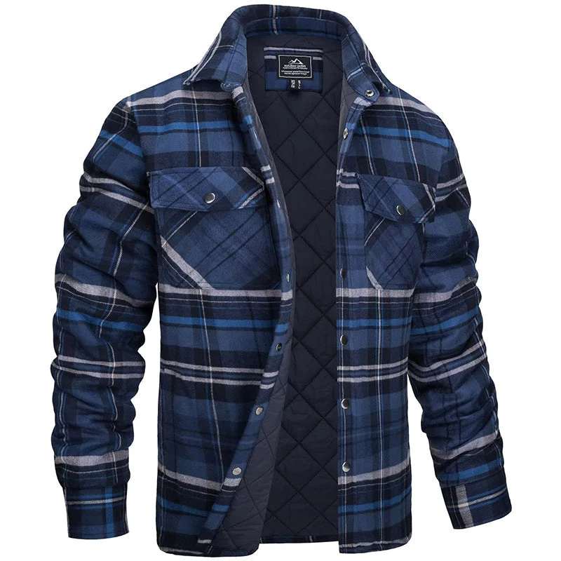 Heren Geruite Jas: Comfortabel & Warm voor Herfst & Winter