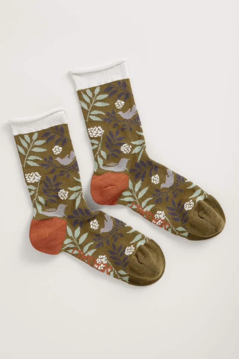 Seasalt Cornwall snowy scenes socks rosefinch retreat hosta