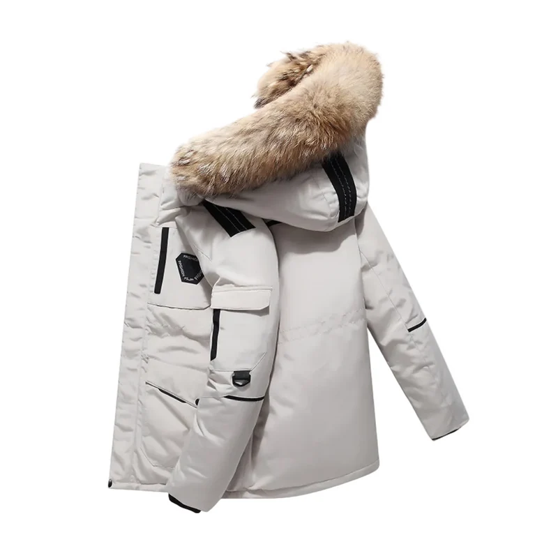 Heren Winterjas Met Imitatiebont Kraag