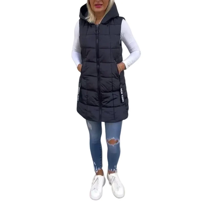 Dames Gewatteerde Mouwloze Jas Urban Stijl
