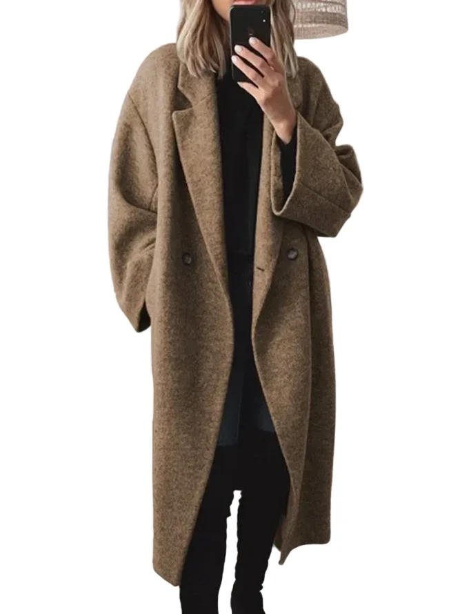 Dames Oversized Lange Jas Stijlvol