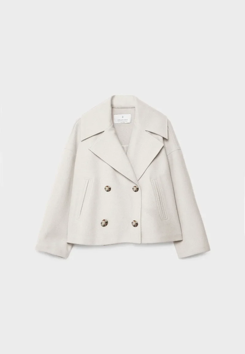 Chique Korte Double-Breasted Jas - Luxe en Tijdloos