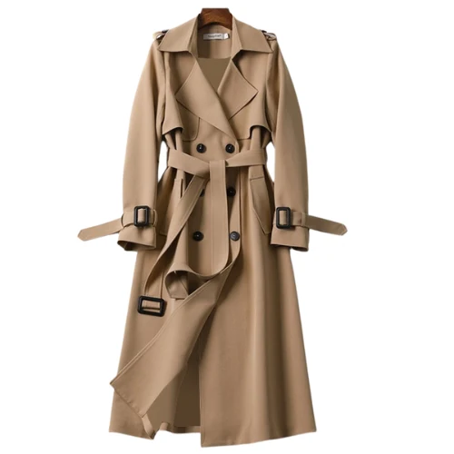 Elegante lange dames jas - Dubbele knopen - Winter