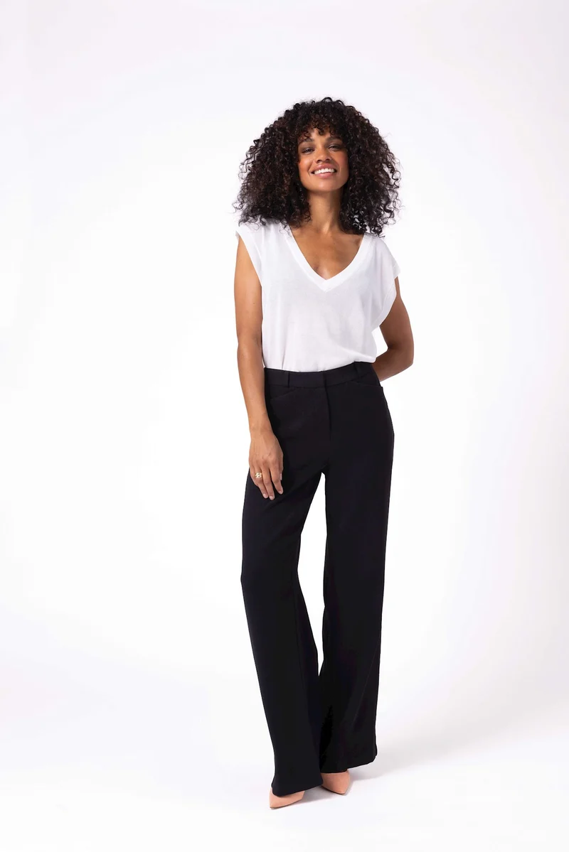 Zwarte broek met wijde pijpen | Cloud9 pants Lotus wide leg black