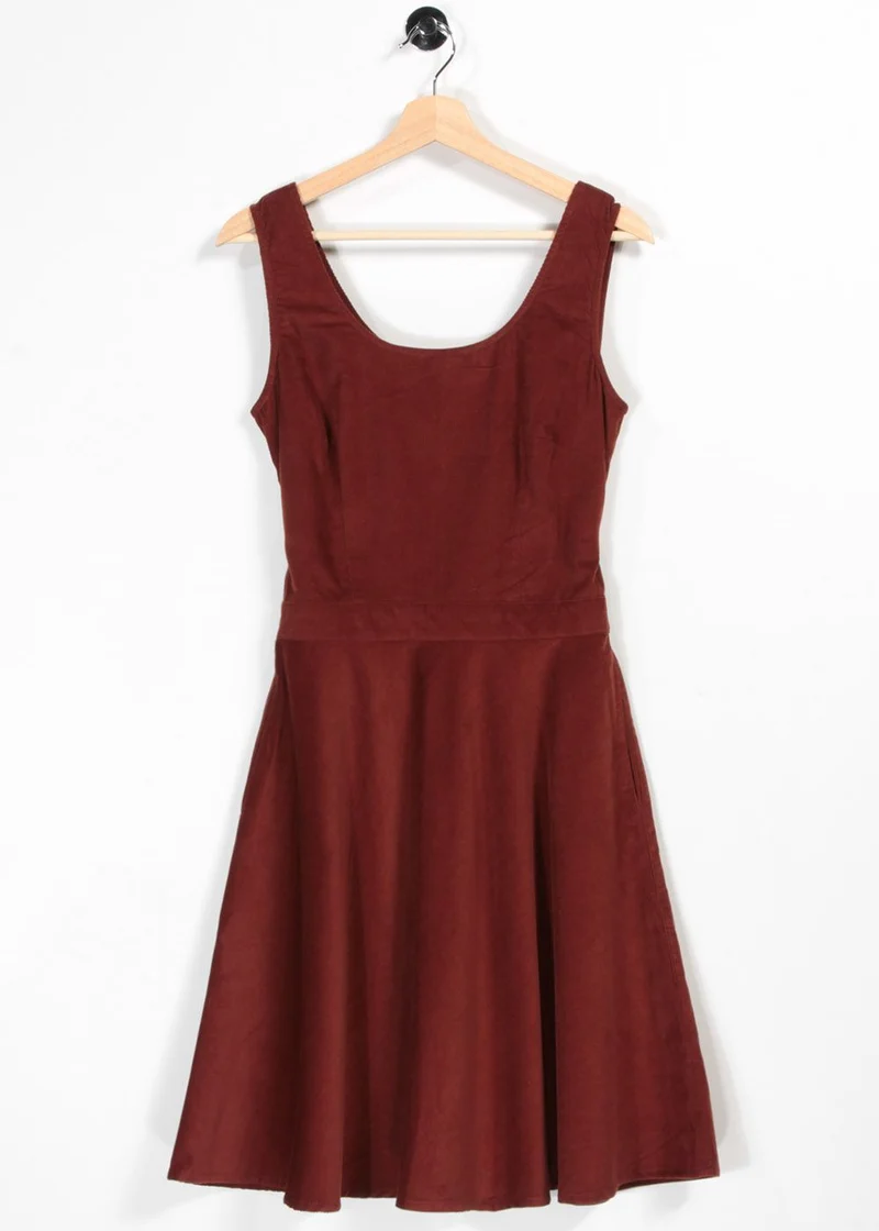 Rode licht uitlopende jurk | Circus Clothing dress cord fired brick