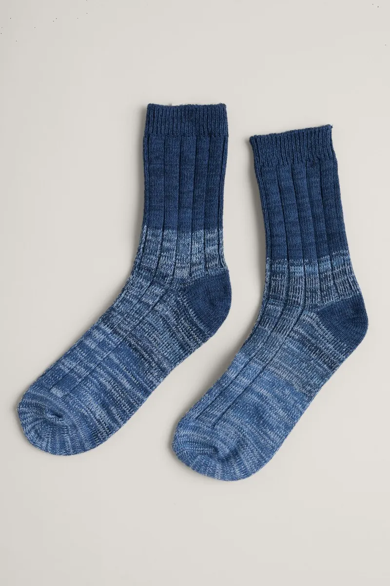 Seasalt Cornwall bloomin good socks II late light blue ink