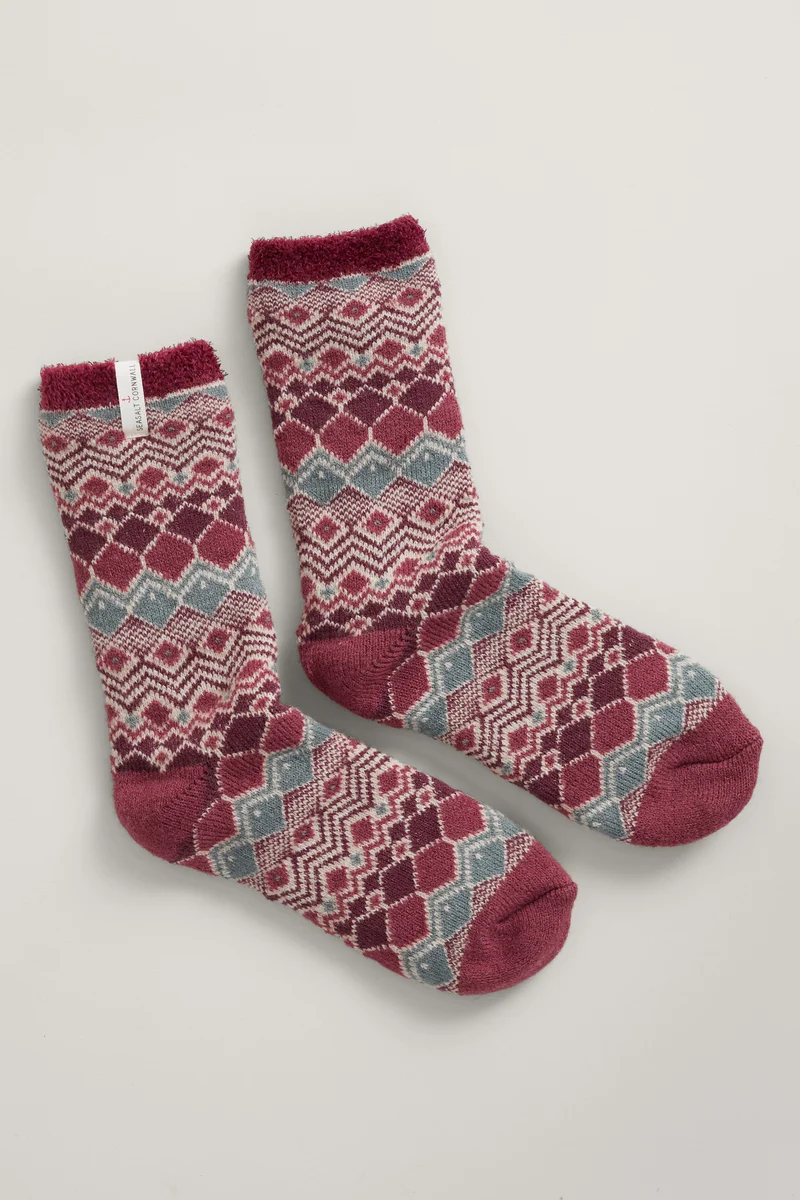 Seasalt Cornwall cabin socks andrena merlot