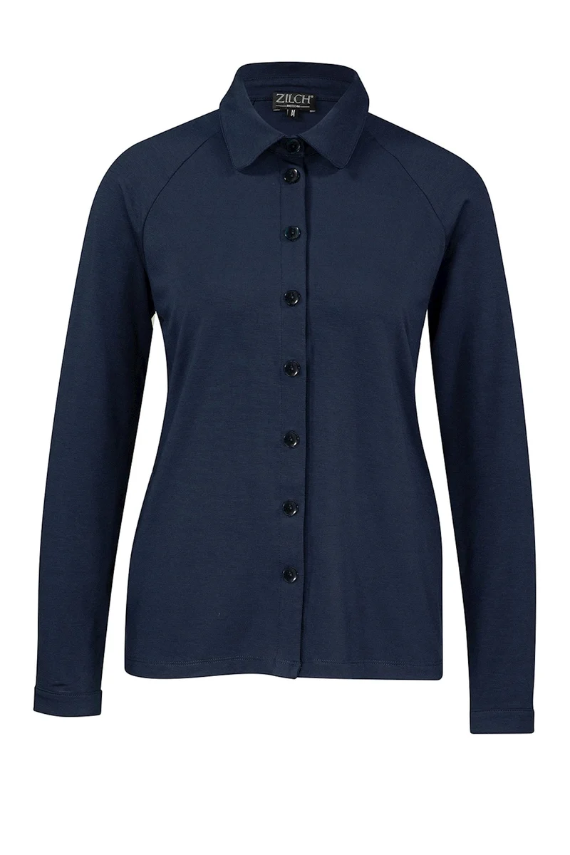 Blauwe blouse met lange mouw | Zilch blouse navy