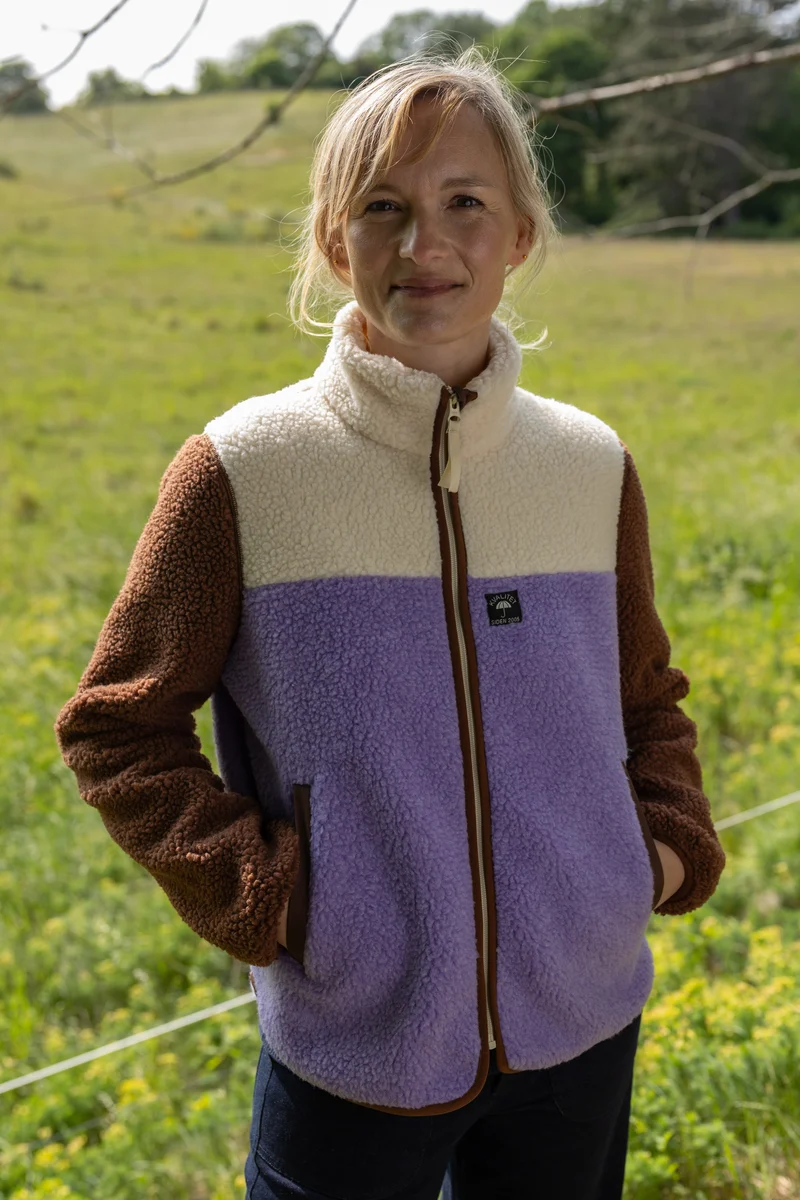 Danefae Danebirk Fleece Zip-Up Light Lilac/Light Beige/Dark wine