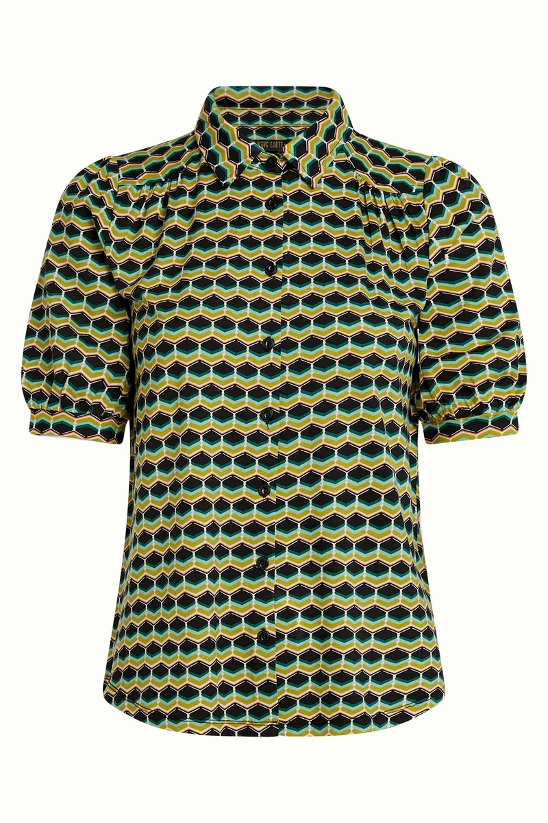 King Louie carina blouse Drift viscose ponderosa green