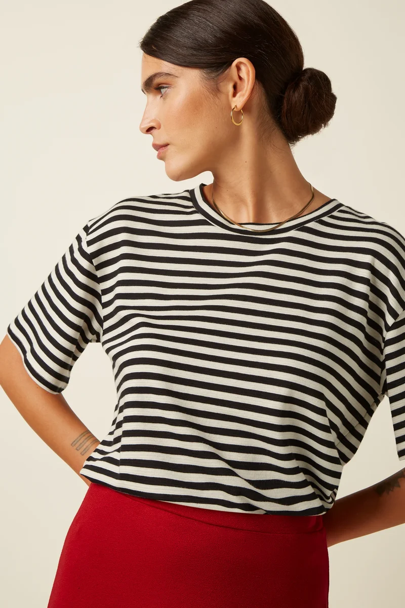 King Louie boxy top chopito stripe black