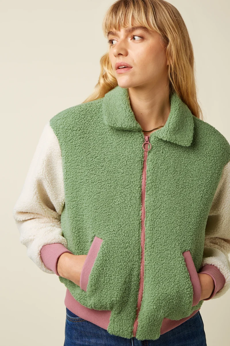 King Louie fay jacket teddy Shade Green