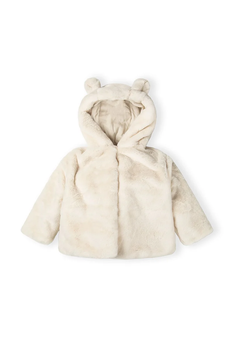 Baby fluffy jacket in cream