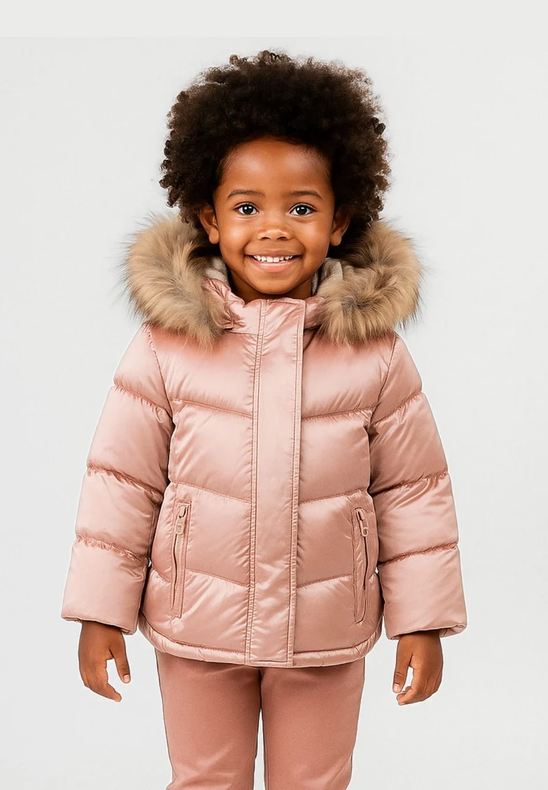 Girls' puffer jacket in pink