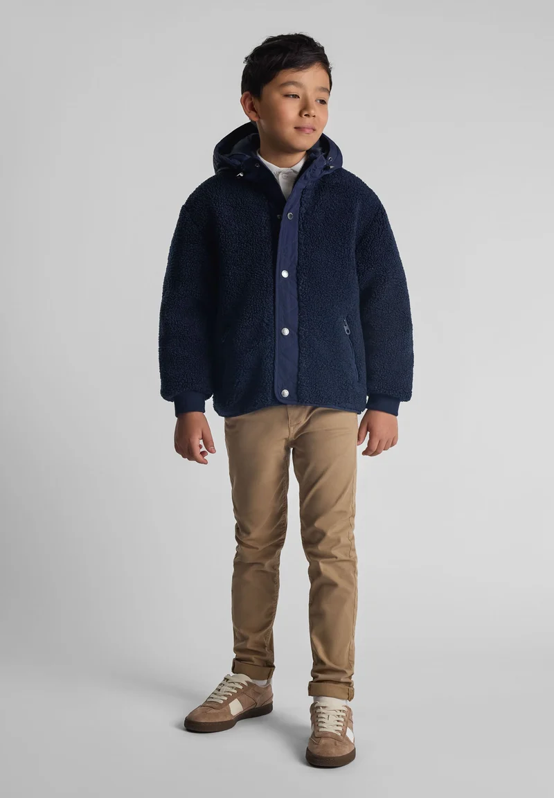 Boys' teddy jacket in navy