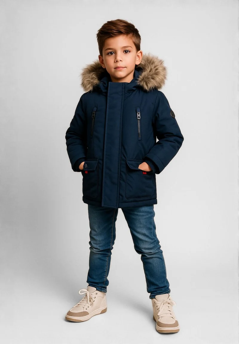 Boys' parka in navy