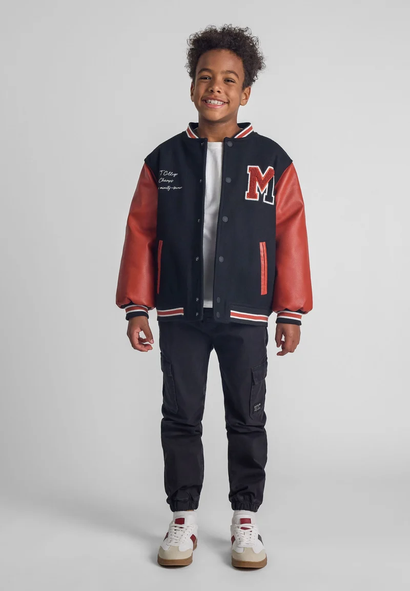 Boys' varsity jacket in black