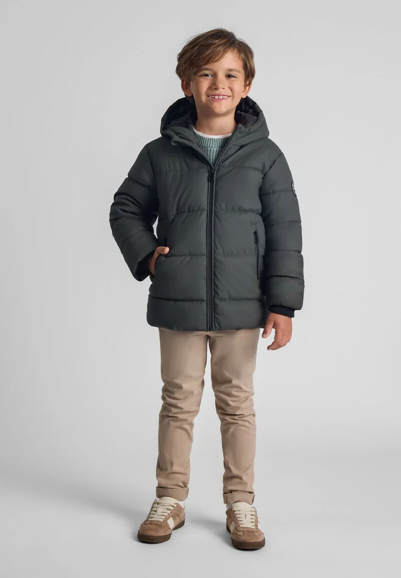 Boys' puffer jacket in khaki