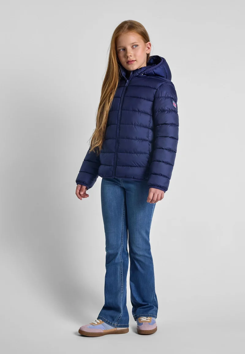 Girls' puffer jacket in navy