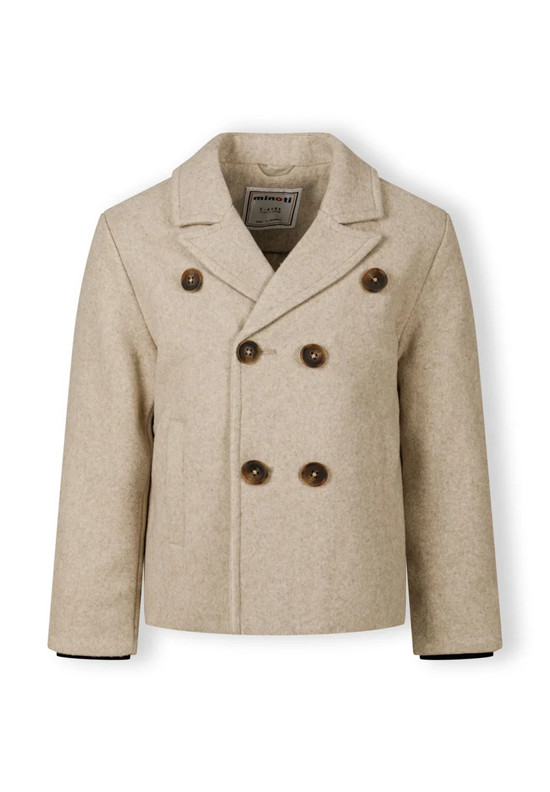 Boys' pea coat in beige