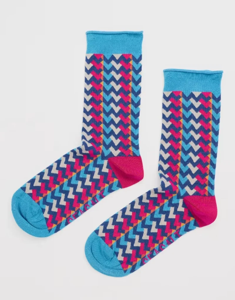 Seasalt Cornwall women's bamboo arty socks chevron campion mix