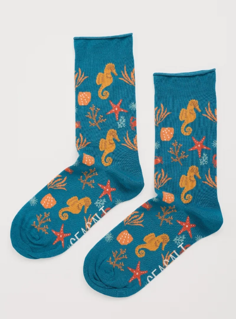 Seasalt Cornwall women's bamboo arty socks starfish sea poseidon