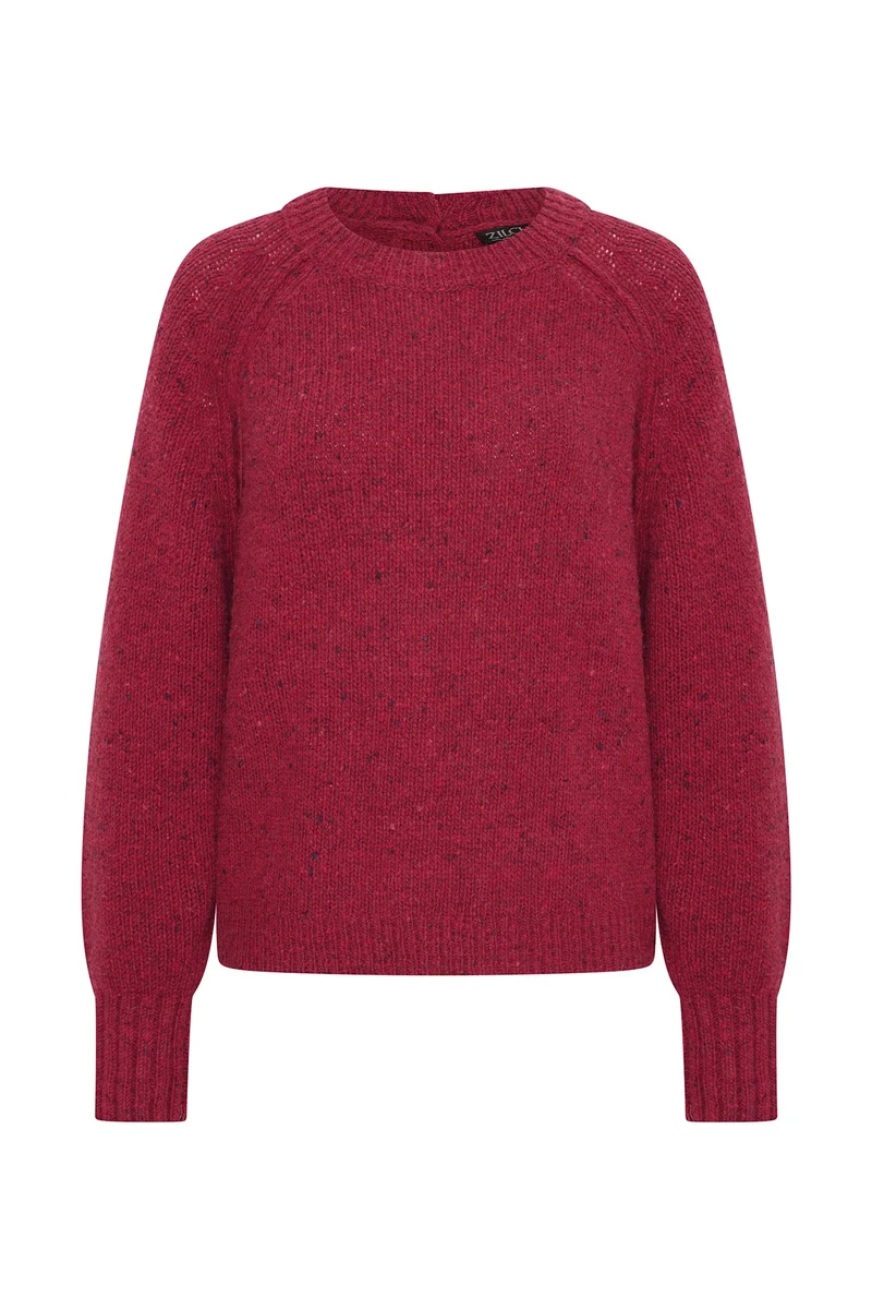 Zilch sweater buttons lipstick