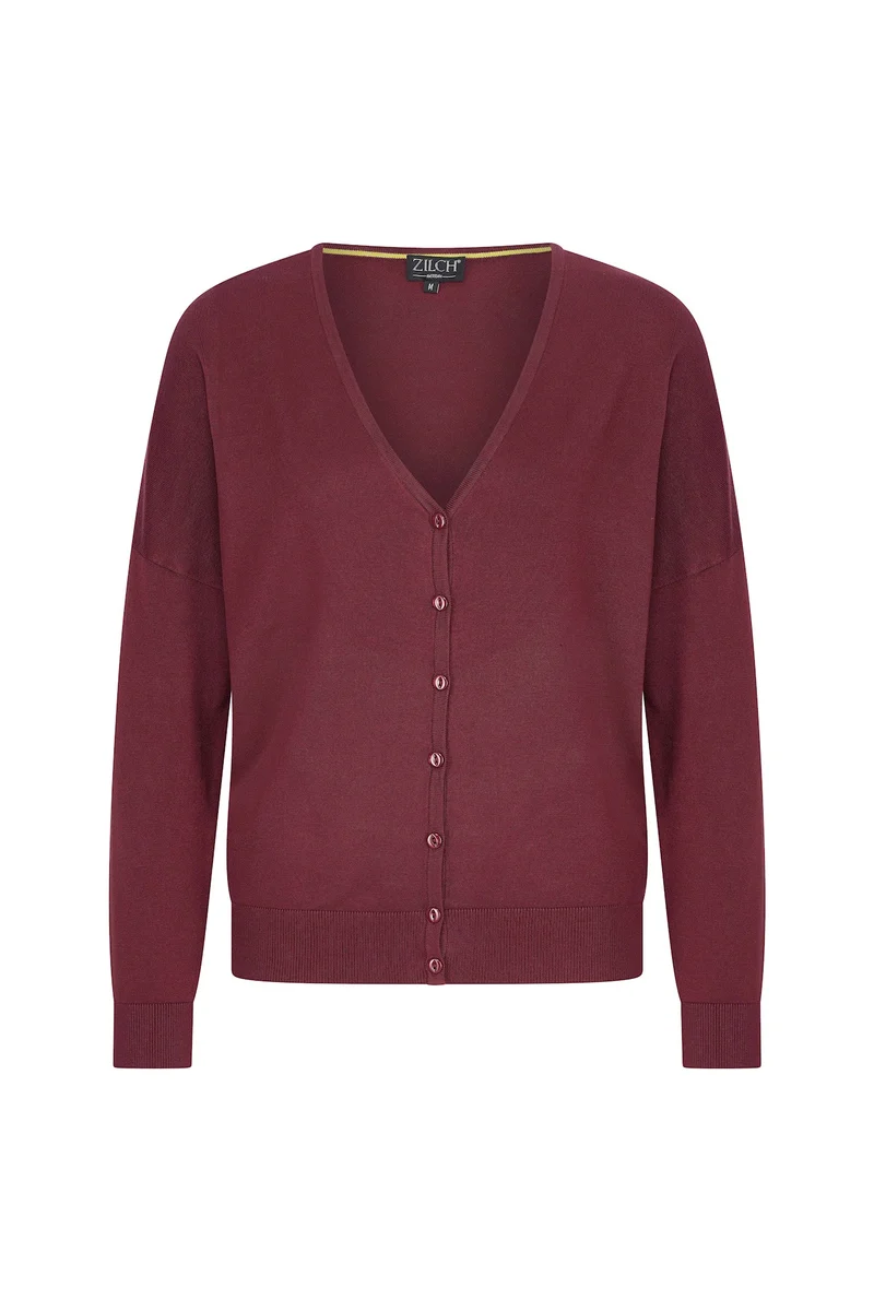 Zilch cardigan V neck wide bordeaux