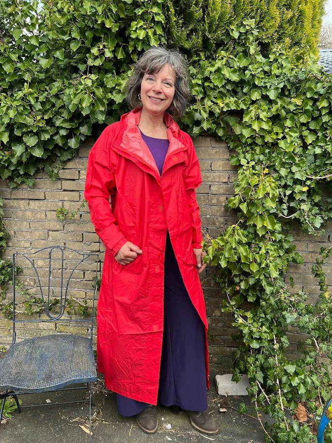 HeArt - Sunart lang Regenjas - Rood-tussenjas