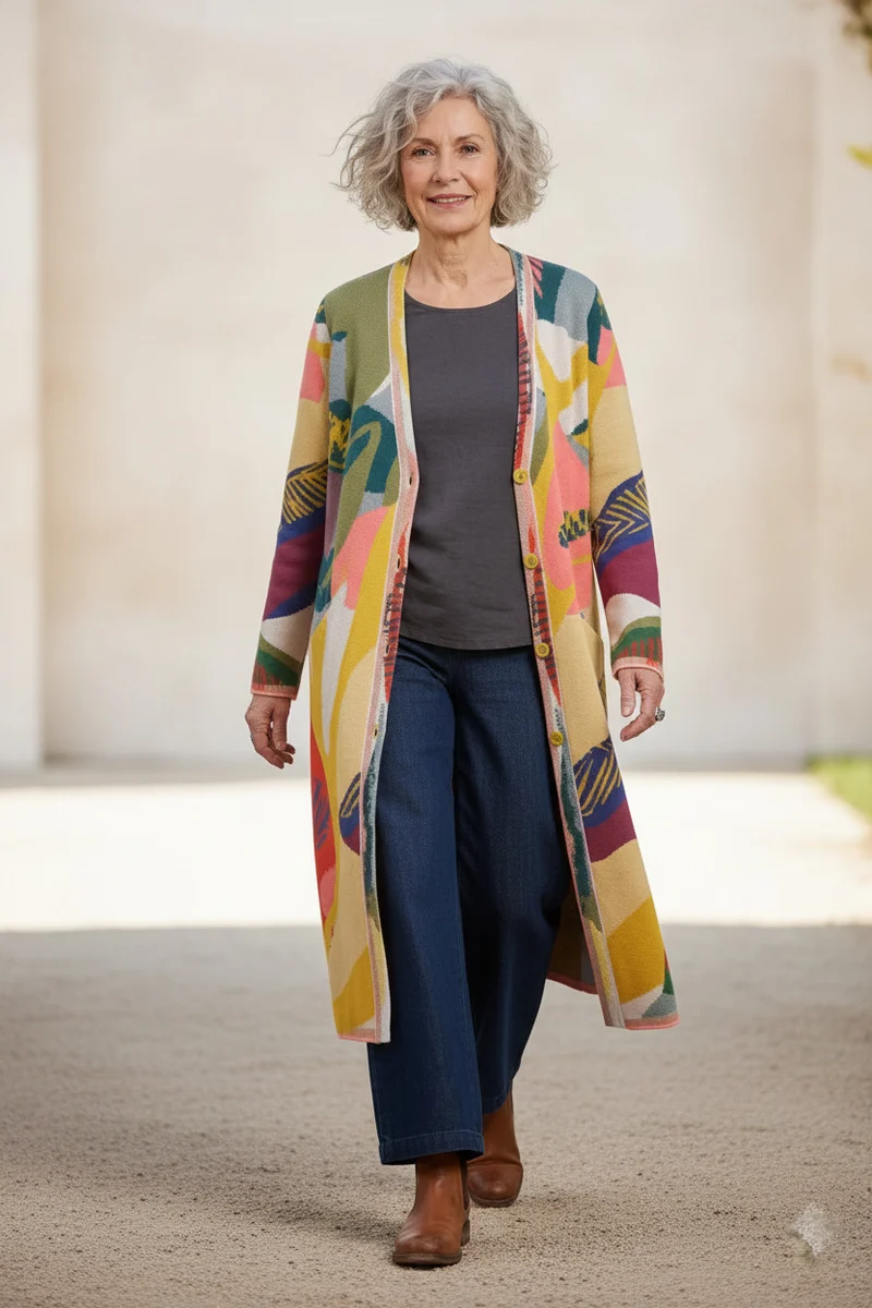 IVKO - V-hals vest - maximalist tropics pattern