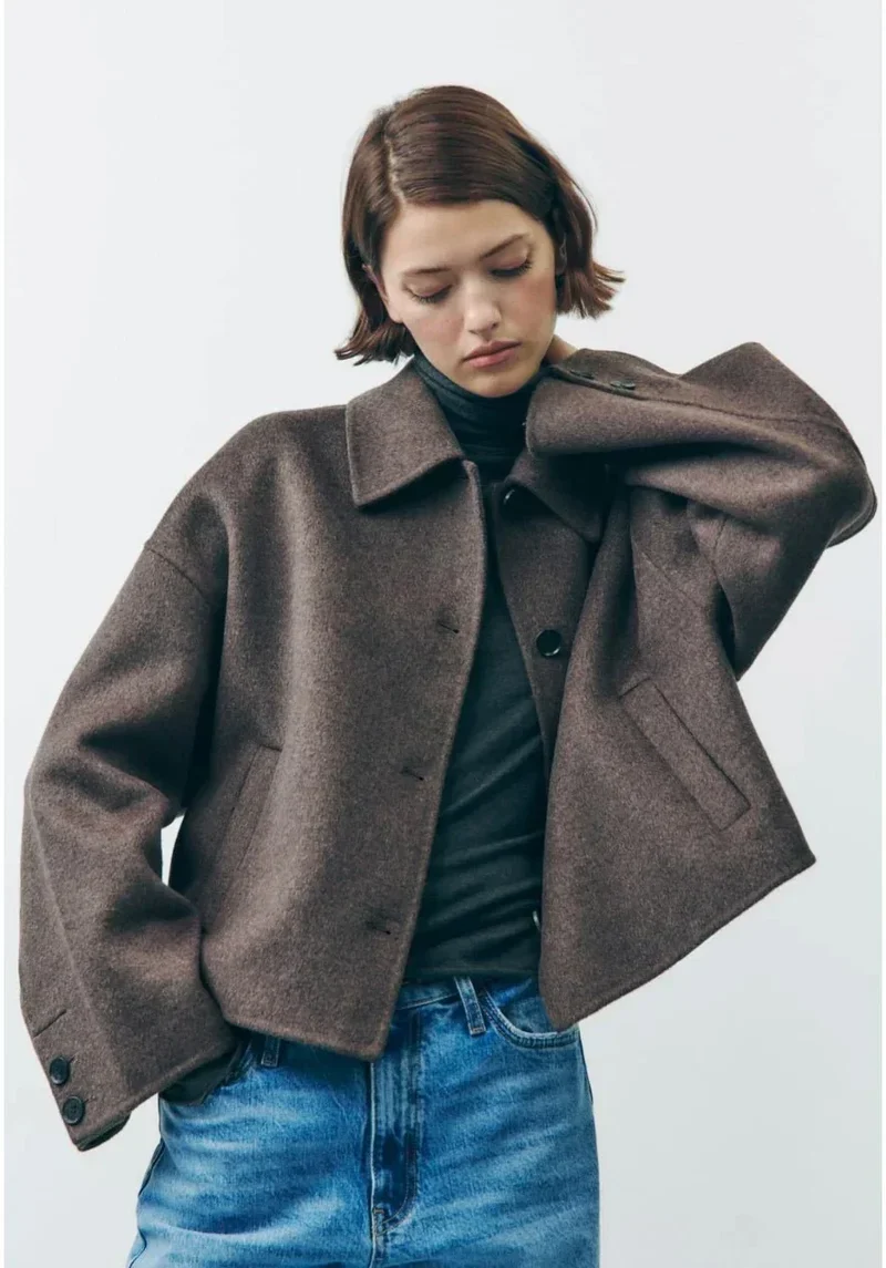 Dames Korte Jas met Oversized Pasvorm - Elegant & Comfortabel