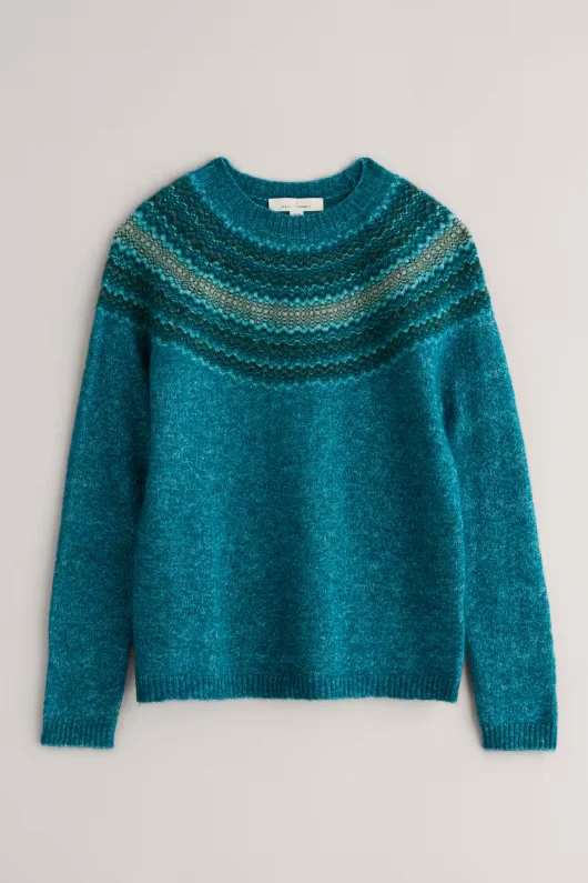 Seasalt Cornwall spruce frost jumper mohair swirling lake mix