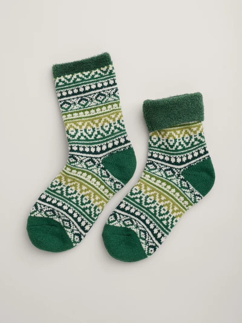 Seasalt Cornwall cabin socks shingle bar evergreen